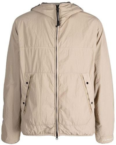 C.P. Company Zip-up Hooded Jacket - Natural
