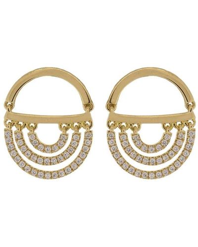 CADAR 18kt Yellow Gold Water Twin Diamond Earrings - Metallic