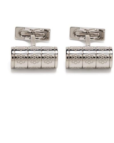 S.t. Dupont Logo-engraved Lacquered Cufflinks - White