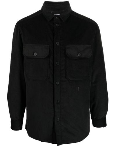 Neil Barrett Quilted-panel Cotton Shirt Jacket - Black