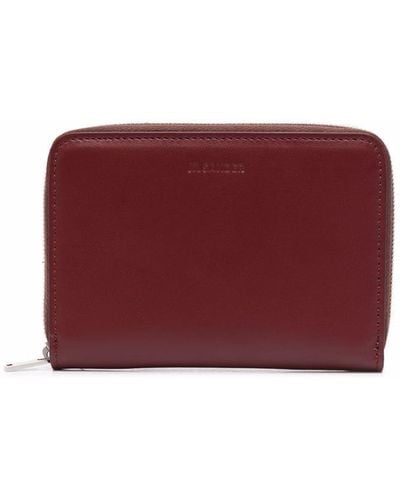 Jil Sander Zip-around Leather Wallet - Red