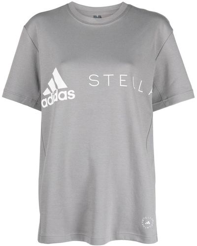 adidas By Stella McCartney T-Shirt mit Logo-Print - Grau