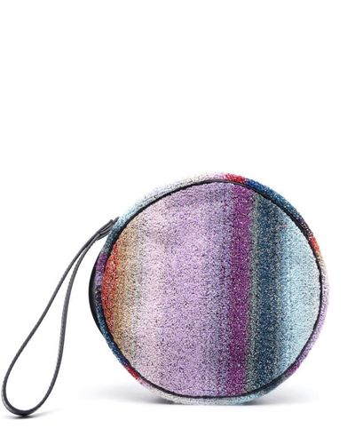 Missoni Striped Terry-cloth Wash Bag - Purple