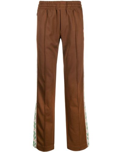 Casablancabrand Logo-patch Straight Track Trousers - Brown