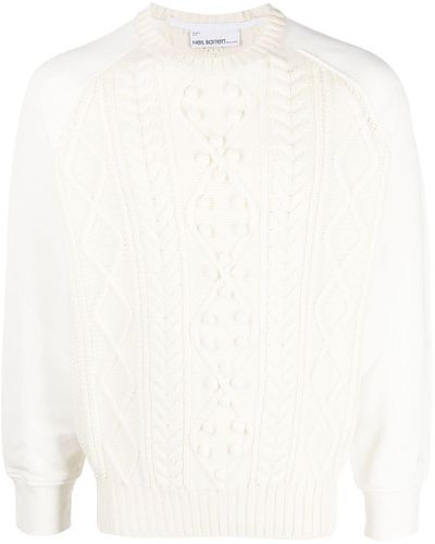 Neil Barrett Crew-neck Hybrid Sweater - White