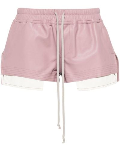 Rick Owens Fog Boxers Leather Shorts - Pink