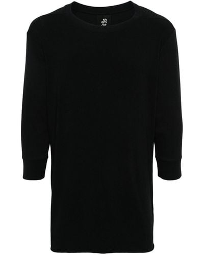 Thom Krom T-shirt a maniche lunghe girocollo - Nero