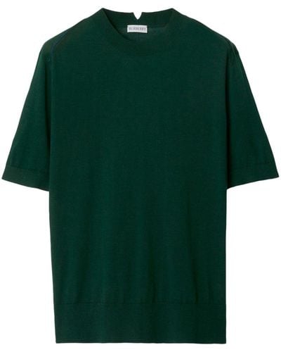 Burberry Drop-shoulder Wool Knitted Top - Green