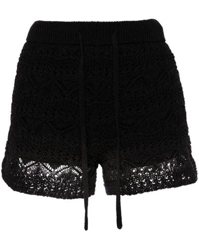 IRO Loreen Crochet-knit Shorts - Black