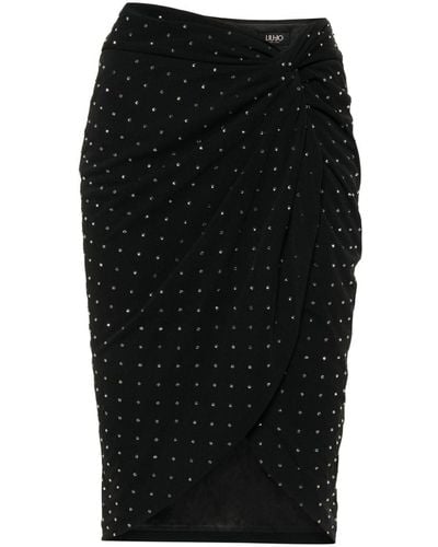 Liu Jo Crystal-embellished Pencil Skirt - Black