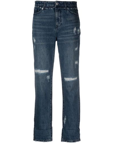 Armani Exchange Halbhohe Cropped-Jeans - Blau
