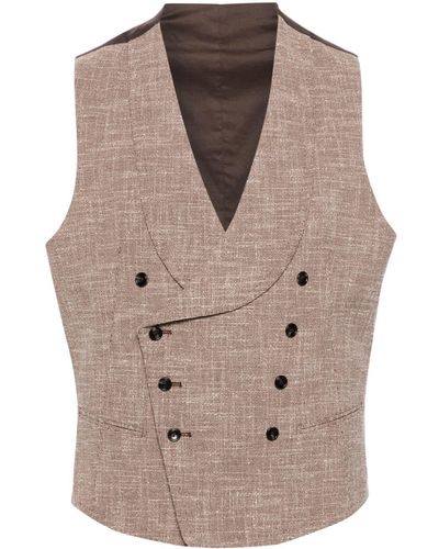 Tagliatore Shawl-lapels Double-breasted Waistcoat - Brown