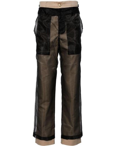 Feng Chen Wang Reversible Layered Trousers - Black