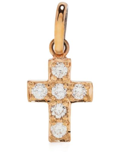 Gigi Clozeau 18kt Rose Gold Cross Diamond Pendant - Metallic