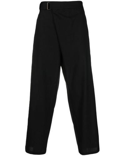 Attachment Belted Wool-blend Pants - Black