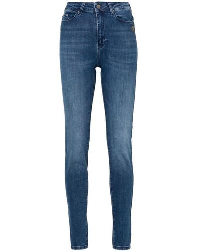 Karl Lagerfeld Skinny-Jeans mit hohem Bund - Blau