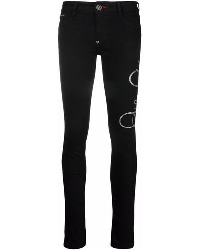 Philipp Plein Skinny-Jeans mit hohem Bund - Schwarz