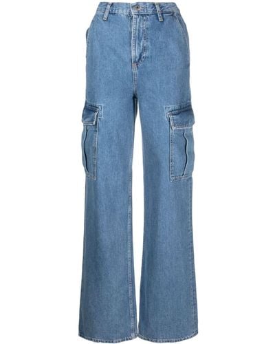 Liu Jo Weite Jeans mit hohem Bund - Blau