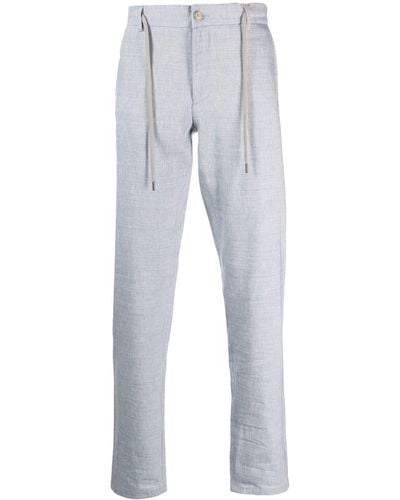Canali Drawstring Wool-linen Pants - Grey