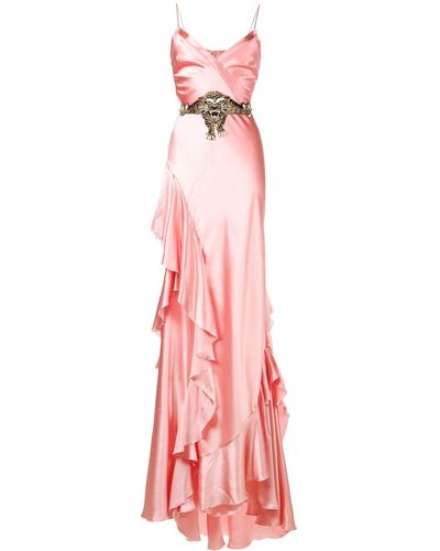 Gucci Abendkleid mit Volants - Pink
