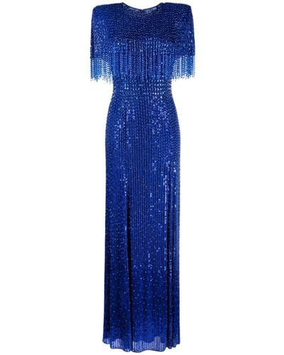 Jenny Packham Vestido de fiesta Lyla con apliques - Azul
