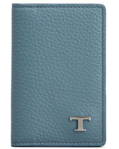 Tod's Logo-plaque Leather Cardholder - Blue