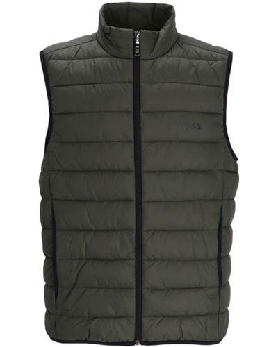 BOSS Logo-print Quilted Gilet - Green
