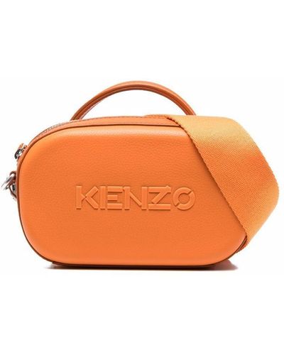 KENZO ロゴエンボス ハンドバッグ - オレンジ