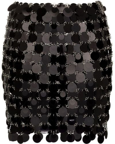 Rabanne Sequin Embellished Mini Skirt - Black