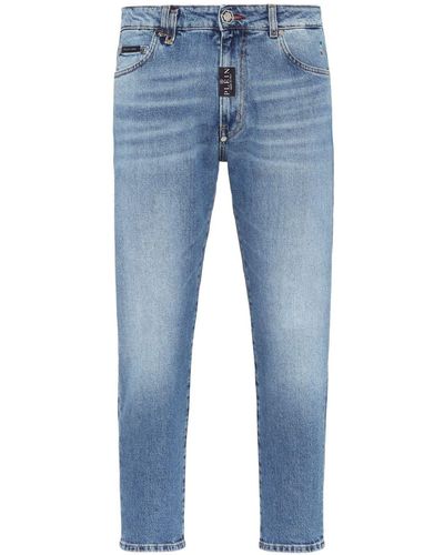 Philipp Plein Detriot Straight-leg Cropped Jeans - Blue