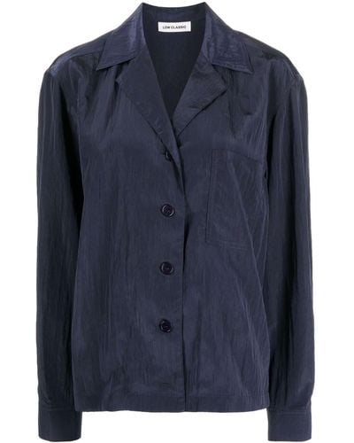 Low Classic Camp-collar Crinkled Shirt - Blue