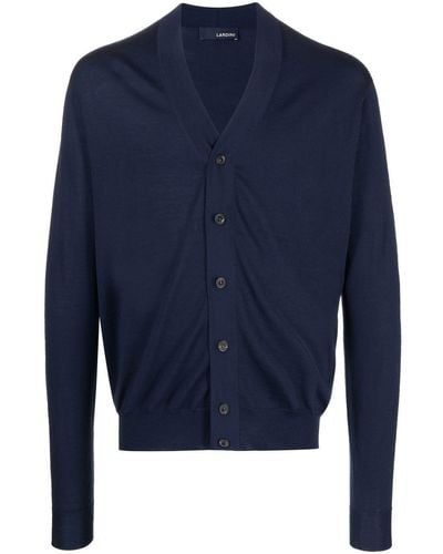 Lardini Button-up Knitted Cardigan - Blue