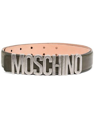 Moschino Logo/lettering Leather Belt - Green
