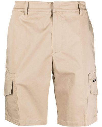 CoSTUME NATIONAL Logo-plaque Concealed-fastening Cargo Shorts - Natural