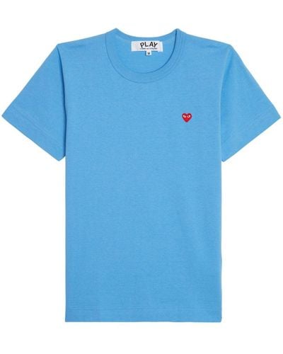 COMME DES GARÇONS PLAY Heart-patch Cotton T-shirt - Blue