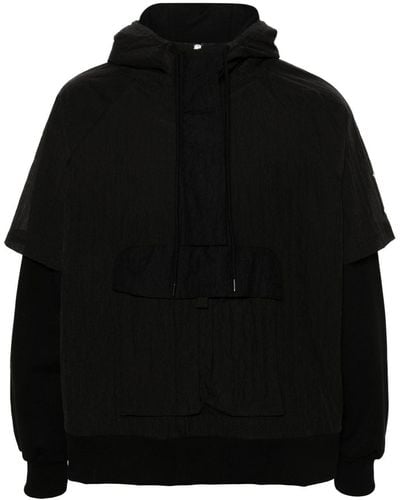 A_COLD_WALL* Overlay Crinkled Hoodie - Black