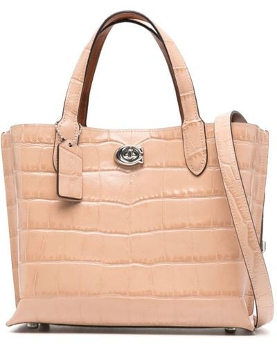 COACH Willow 24 Leather Tote Bag - ナチュラル