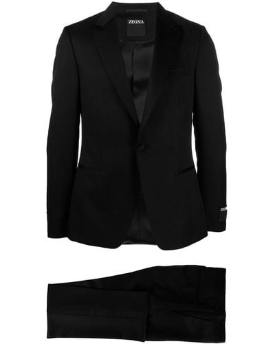 Zegna Einreihiger Anzug - Schwarz