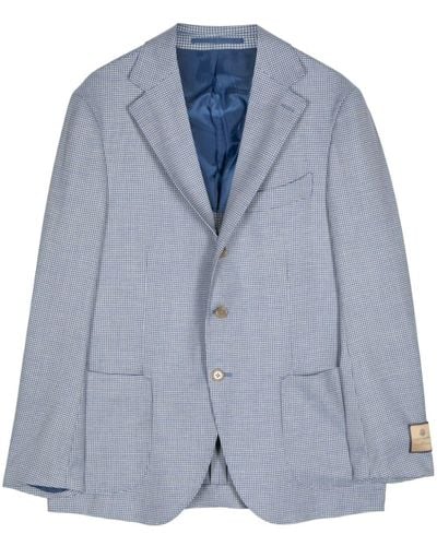 MAN ON THE BOON. Easy Puppy Tooth Blazer - Blue