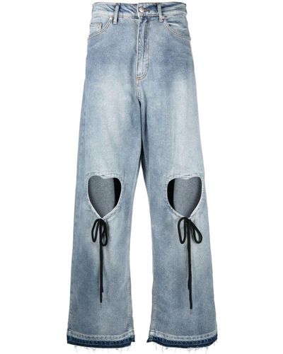 Natasha Zinko Jeans mit Cut-Outs in Herzform - Blau