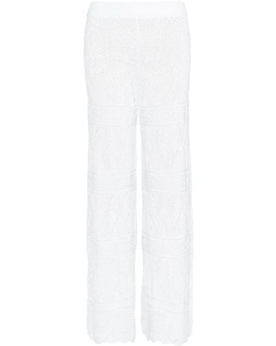 Eres Simone Crochet Wide-leg Pants - White