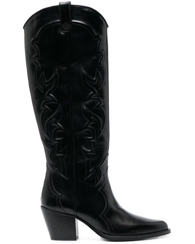 Maje 70mm Western-style Leather Boots - Black
