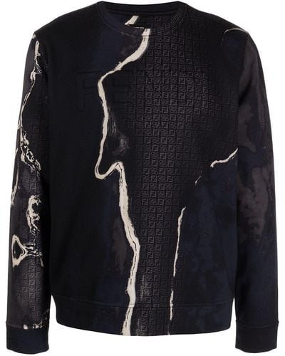 Fendi Sweatshirt mit Marmor-Print - Mehrfarbig