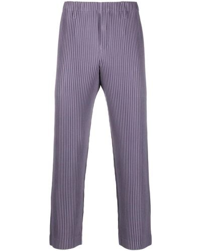 Homme Plissé Issey Miyake Tapered-Hose aus Cord - Lila