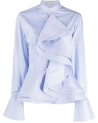 Palmer//Harding Endure Striped Cotton Shirt - Blue