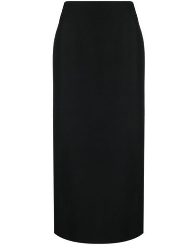 Valentino Garavani Rear-slit Midi Skirt - Black