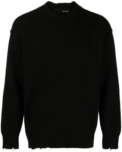 Isabel Benenato Crew-neck Fine-knit Sweater - Black