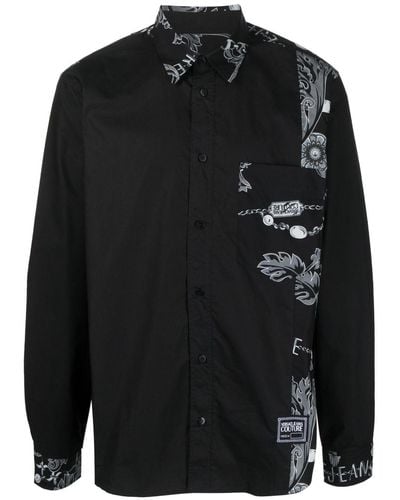 Versace Overhemd Met Paisley-print - Zwart