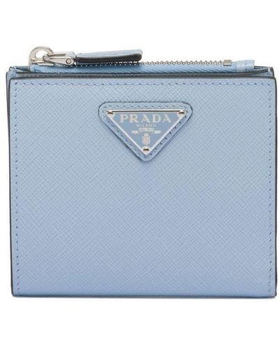 Prada Saffiano Wallet/Card Case, Blue (Bluette) - Bergdorf Goodman