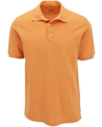 Fedeli Short-sleeve Cotton Polo Shirt - Orange